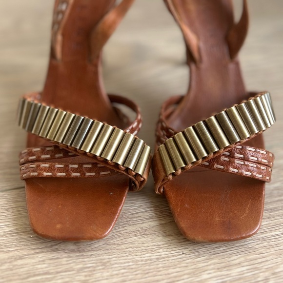 CELINE Leather Stiletto Slingback with metal accent — US 6.5 - Picture 4 of 8